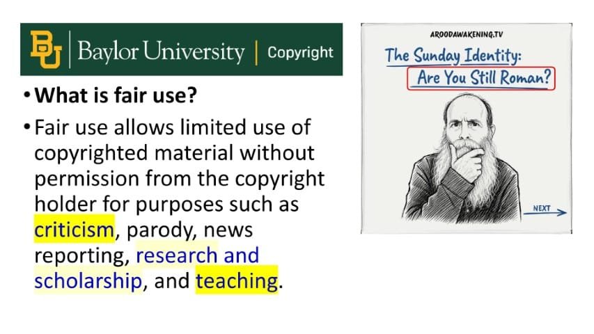 1 Fair use A Rood Awakening