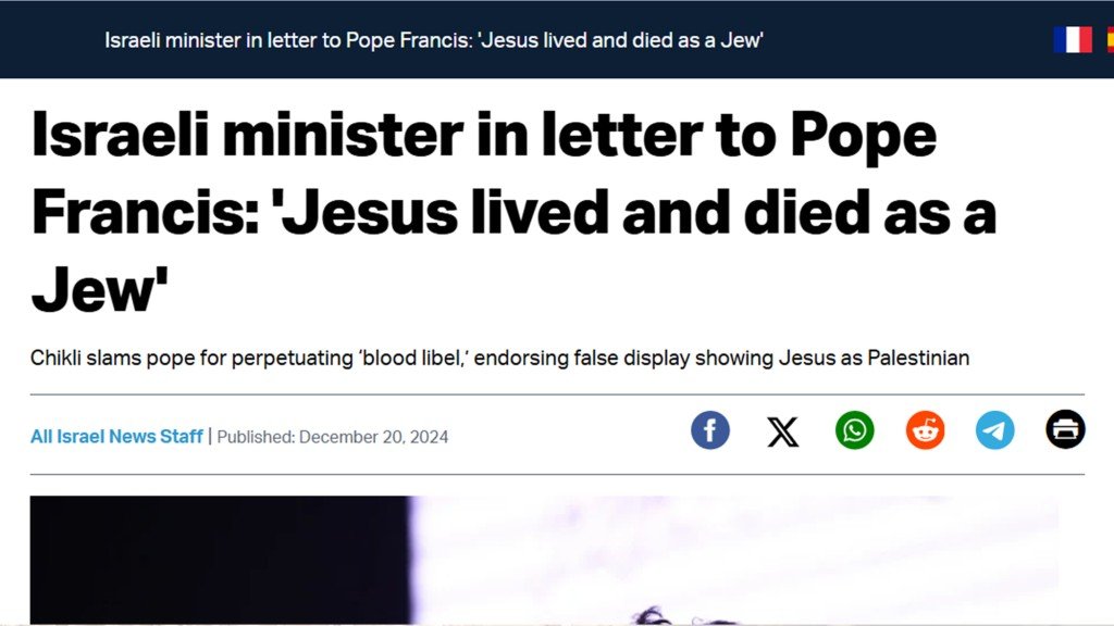 Jesus lived and died as a Jew-letter to Pope Francis