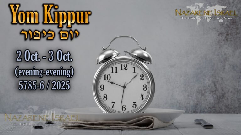 Yom Kippur 5786 (2025), Torah Calendar, Firstfruits calendar, seventh month feasts.