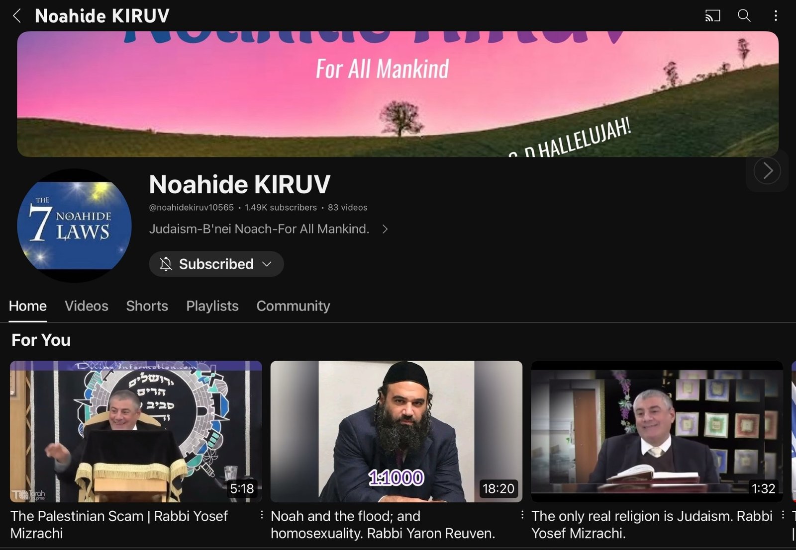 Noachide Kiruv channel, Orthodox Judaism, Noachide Laws, Birkat HaMinim, Talmud Replacement Theology, Amos 2:4
