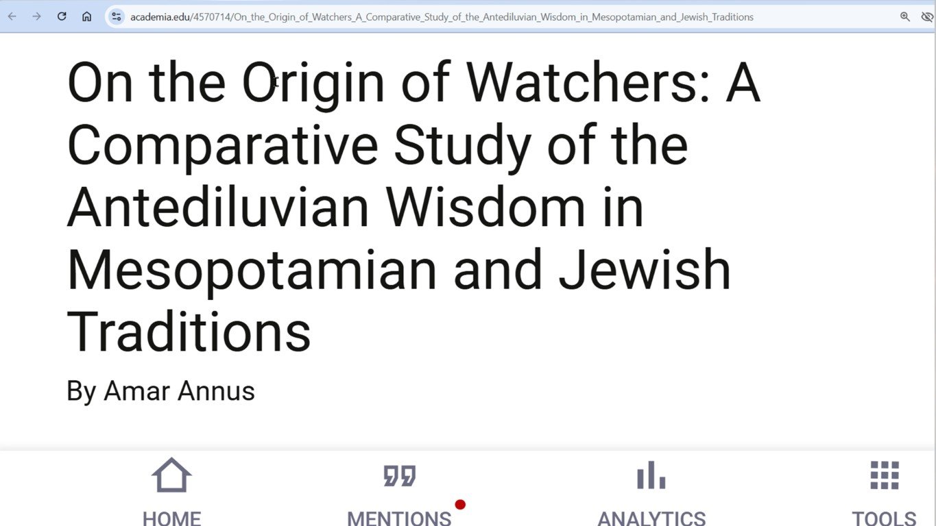 Origin of Watchers comparative study Mesopotamian and jewish traditions