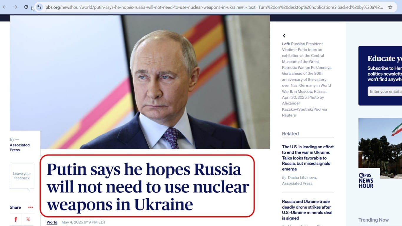 Putin nuclear war hope