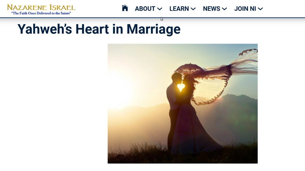 Yahweh's Heart in Marriage, Nazaren Israel, biblical relationships