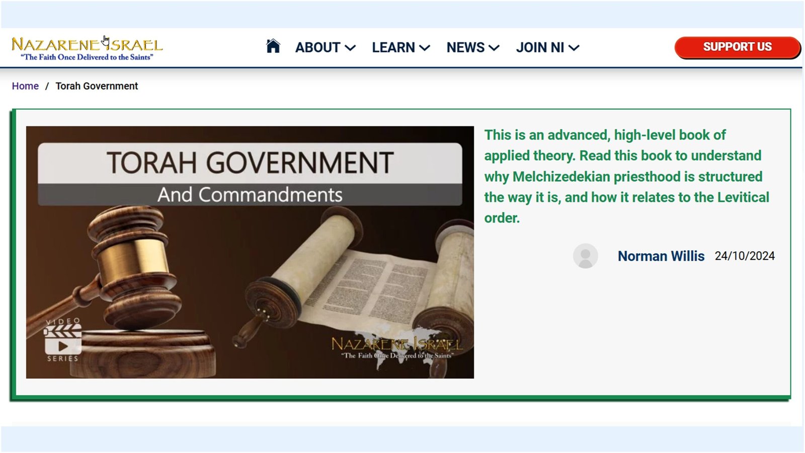 Torah Government, Original Faith, Nazarene Israel