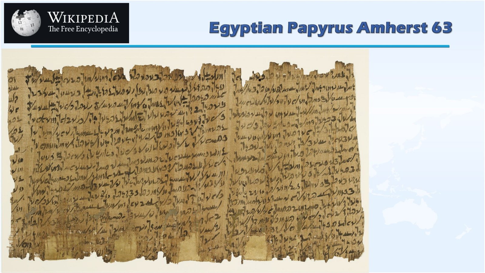 Egyptian Papyrus Amherst 63