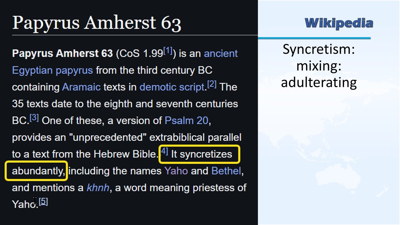 Papyrus Amherst 63 Syncretism
