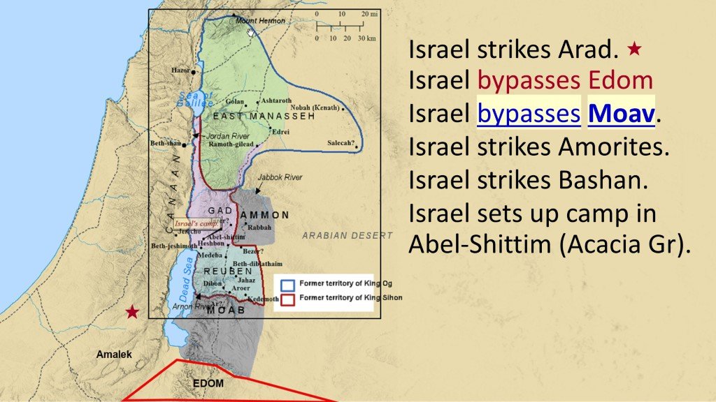middle east map, bypassing Moav