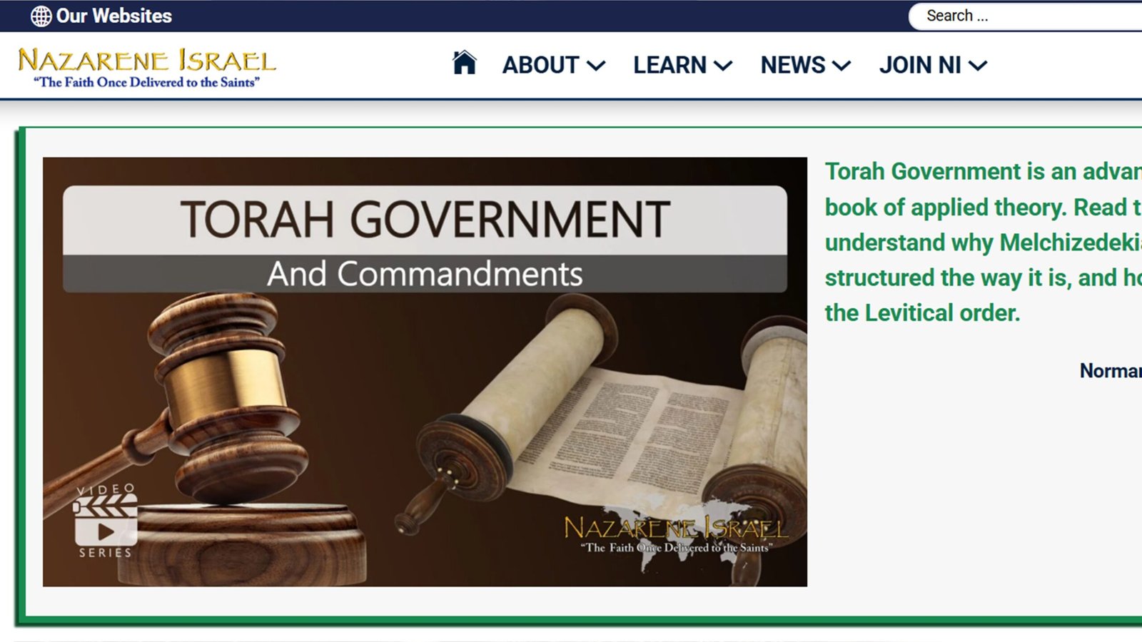 Torah Government, Nazarene Israel