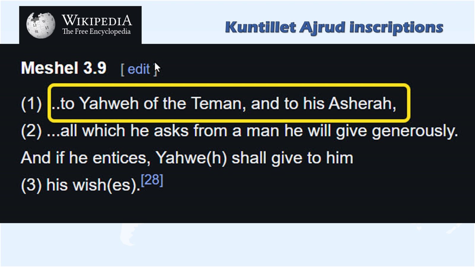 Kuntillet Ajrud inscriptionsMeshel 3.9 Wikipedia