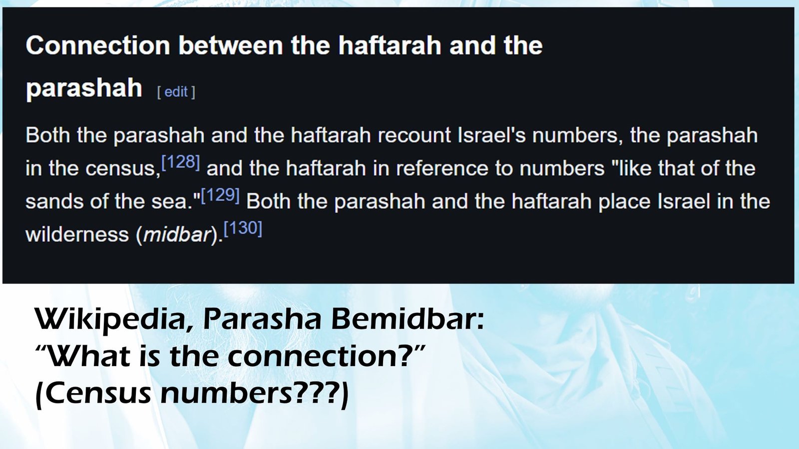 Parasha Bemidbar, census, Torah and haftarah, Israel in the wilderness, Diaspora, lost ten tribes
