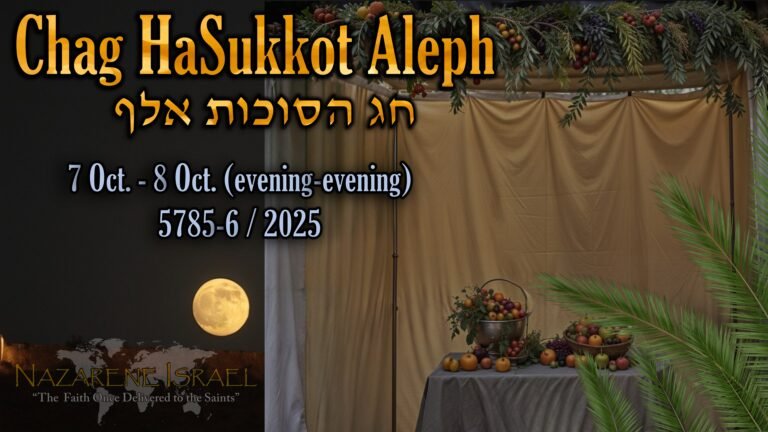 Sukkot aleph 5786 (2025), Torah Calendar, Firstfruits calendar, seventh month feasts.