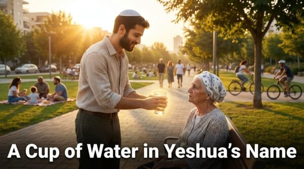A man giving a glass of water to an elderly woman - NSS3 - Nazarene Israel