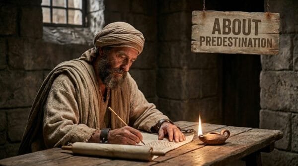 The Apostle Paul writing a letter to the churches - Chapter on Predestination - NSS1