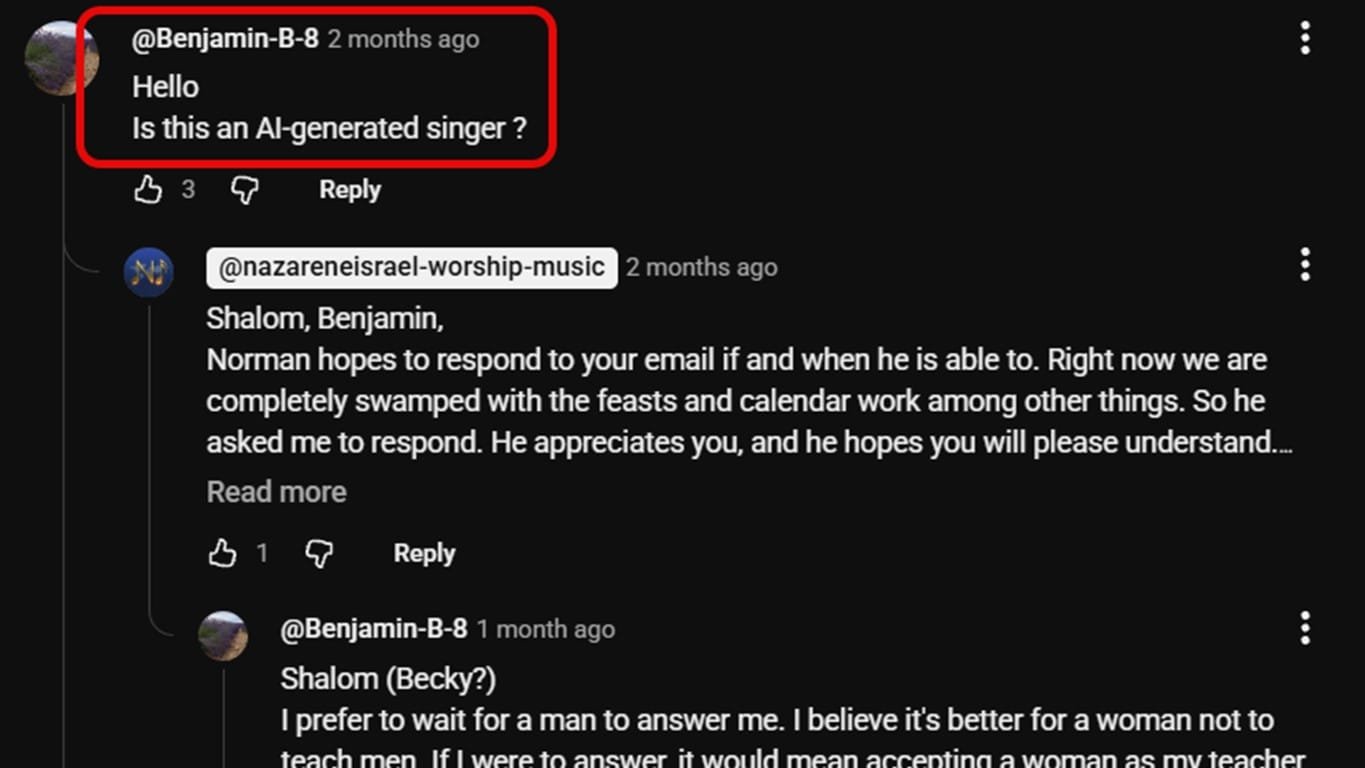 Benjamin Brochot comments on Nazarene Israel YouTube channel