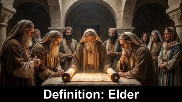 Ancient elders discussing biblical doctrine
