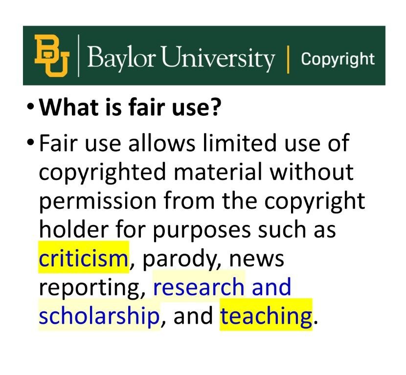 Fair Use Baylor University
