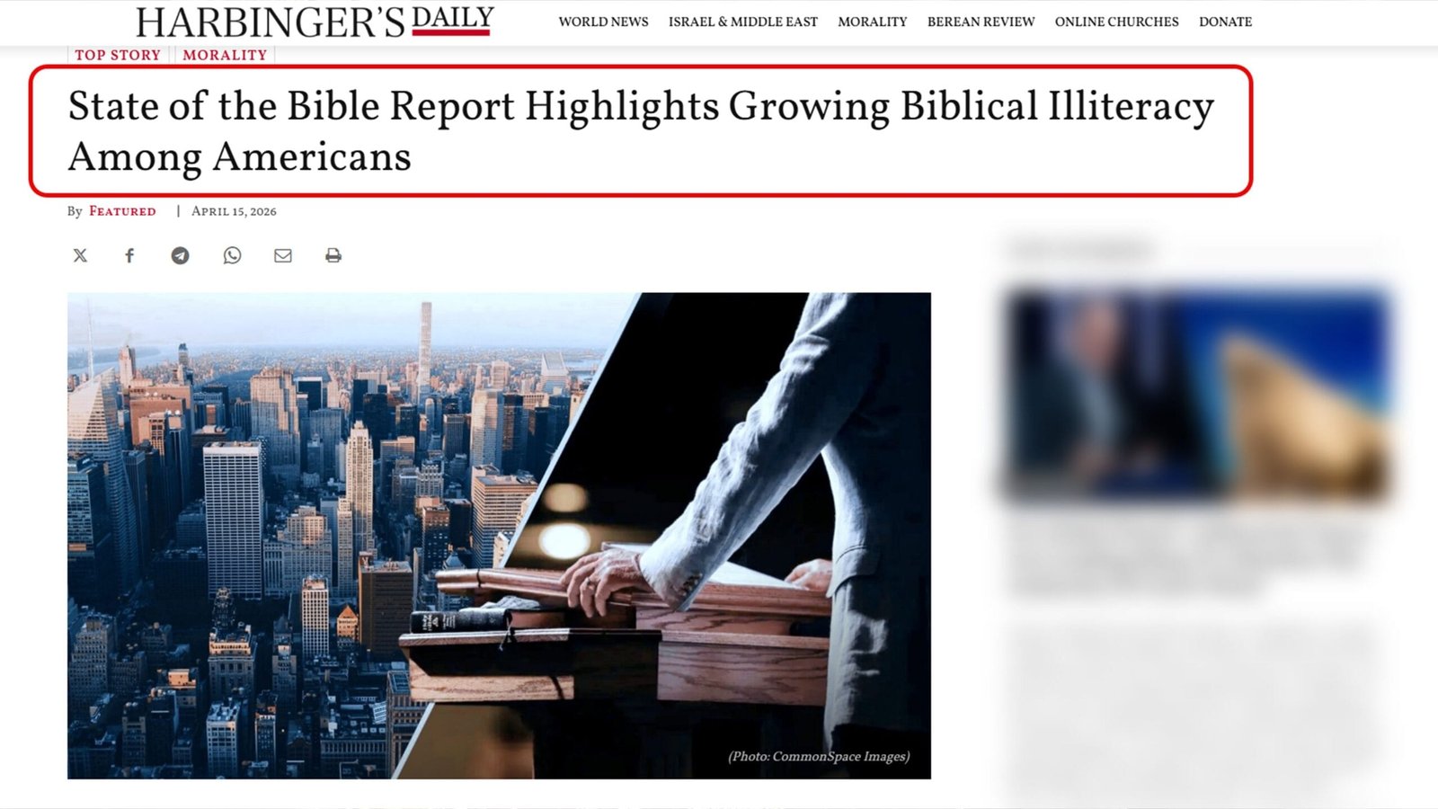 harbingers state of the bible report 2026