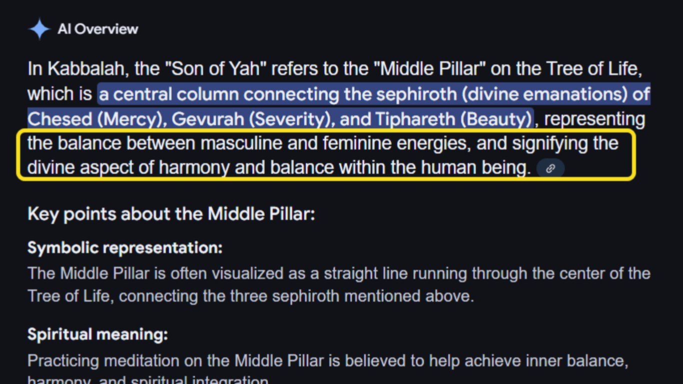 kabbalah-son of Yah- middle pillar