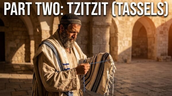 Man looking at his tzitzit - NSS5