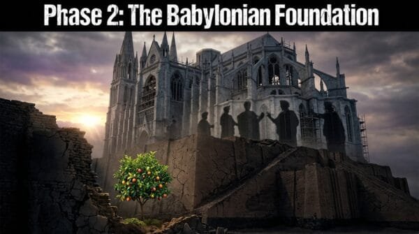 Catholic Church rising from the base of a Babylonian ziggurat - The Torah Government - Nazarene Israel