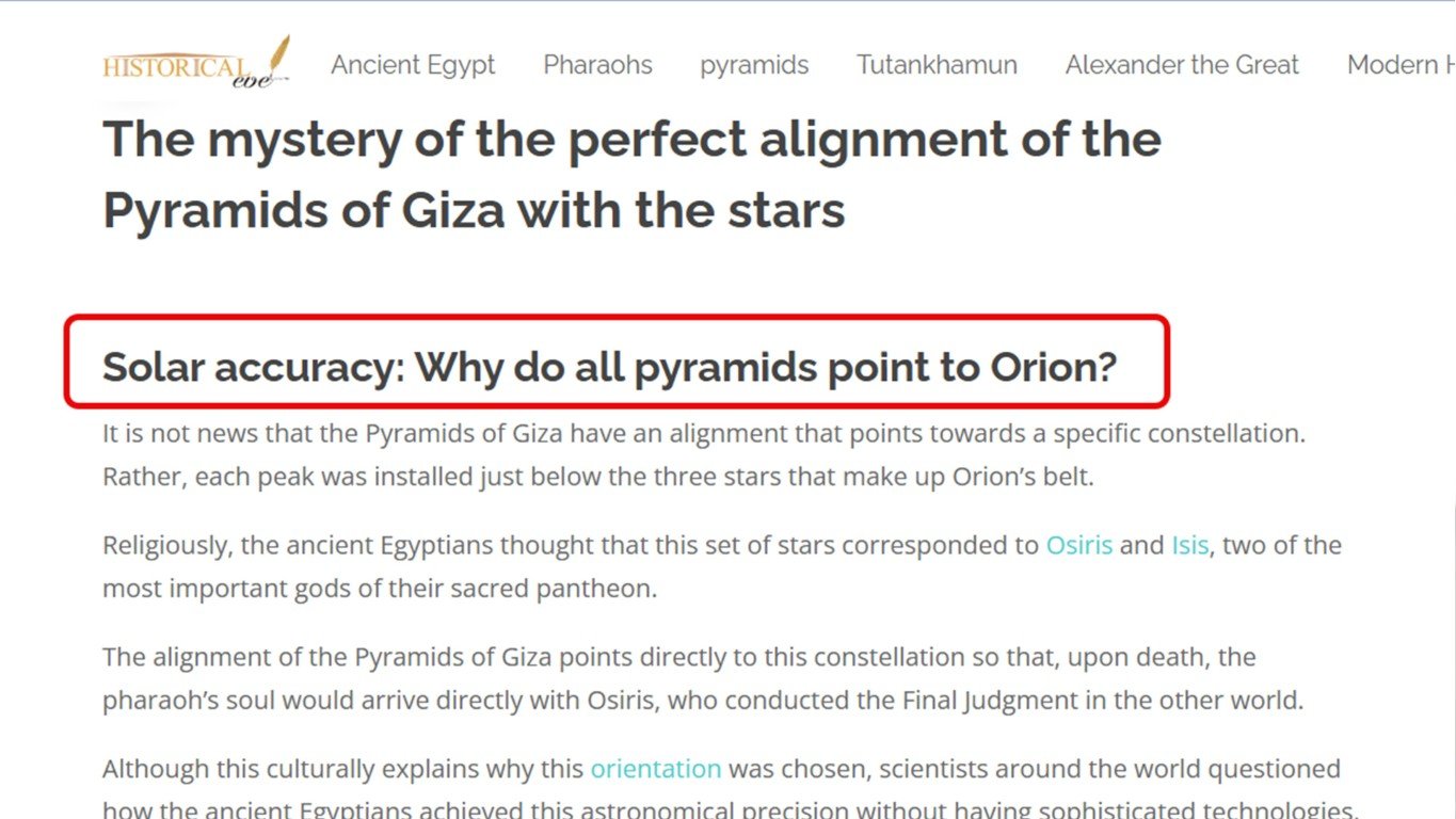 pyramids of giza solar accuracy orion