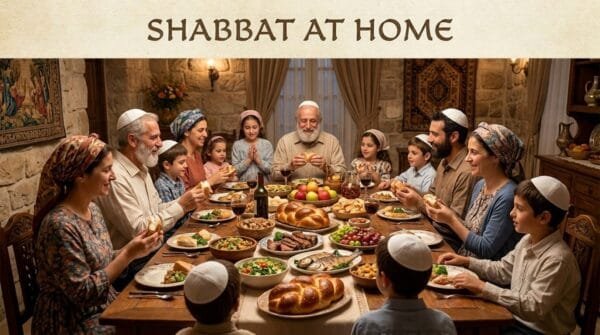 A Nazarene family's Shabbat dinner.
