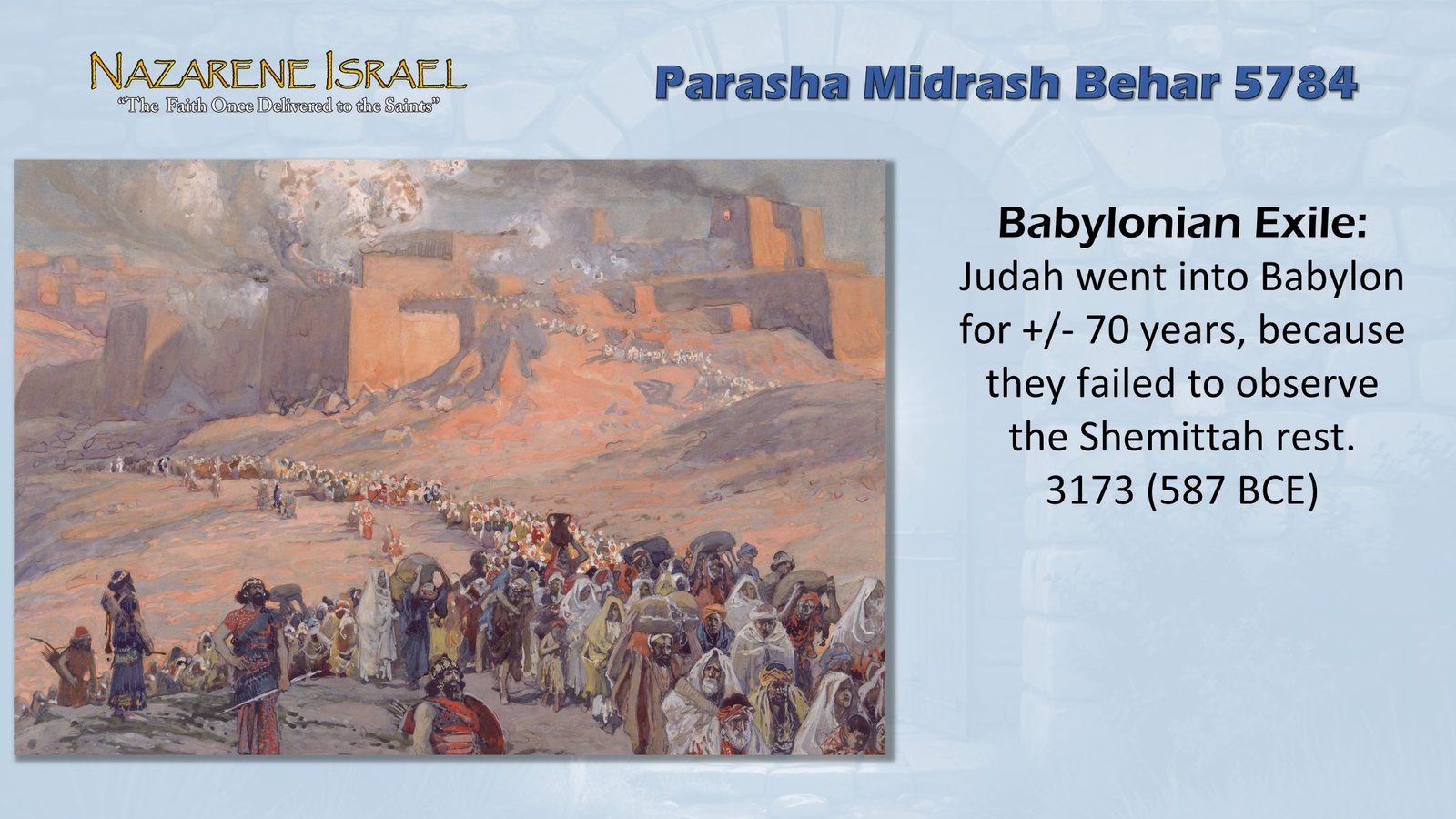 Parasha Behar, Babylonian exile, Shemitta, Jubilee, House of Judah