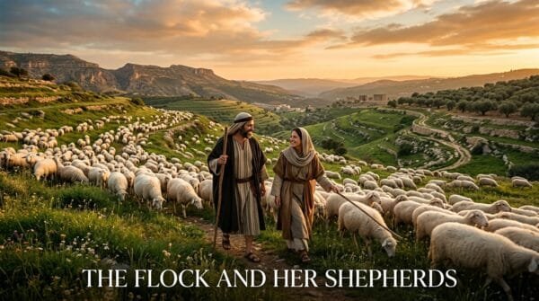 Shepherds peacefully tending their sheep - Revelation and the End Times - Nazarene Israel
