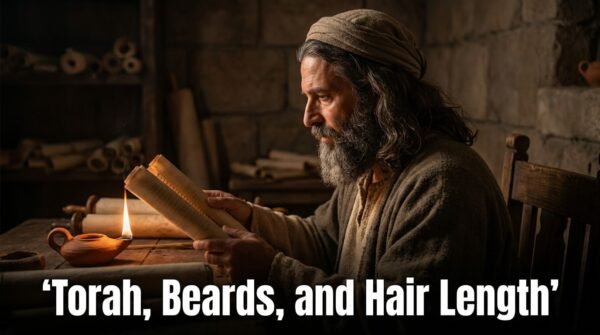 A man with a beard and long hair reading the Torah's laws regarding hair length - NSS3 - Nazarene Israel