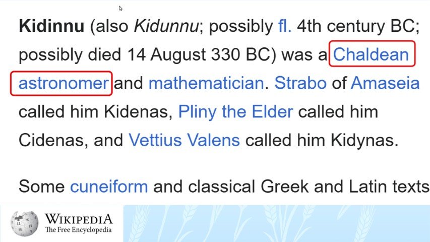 wikipedia kidinnu chaldean astronomer
