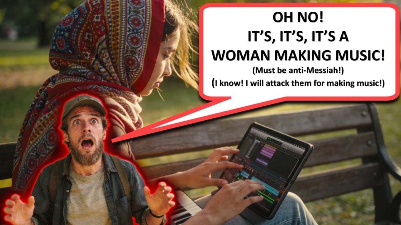 woman making music